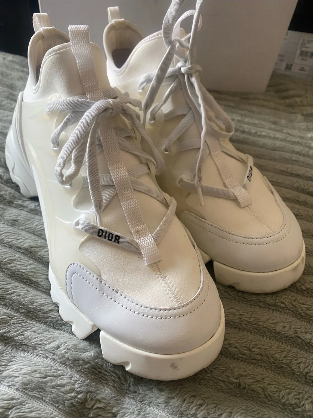 Dior Cream-White Women's Chunky Lace-Up Sneakers